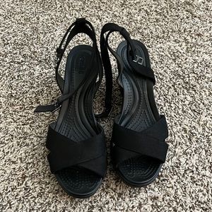 Crocs Black Wedges